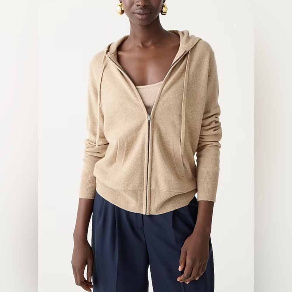 New NWT JCrew Cashmere full-zip sweater-hoodie